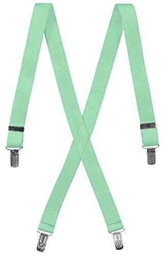 Tuxgear Adjustable X-Back Elastic Suspenders with Gripper Clips