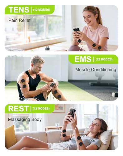 Image of CESLIFF Dual Channel TENS Unit 3-in-1 Muscle Stimulator Machine with 36 Modes & 20 Levels for Shoulder, Back, Neck, Sciatica Pain Relief