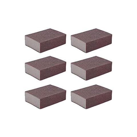 Liyafy Sponge Emery Cloth Sandpaper Blocks Buffing Diamond Polishing Pads Hand Sanding Tool 6pcs (220 Grit) Cover