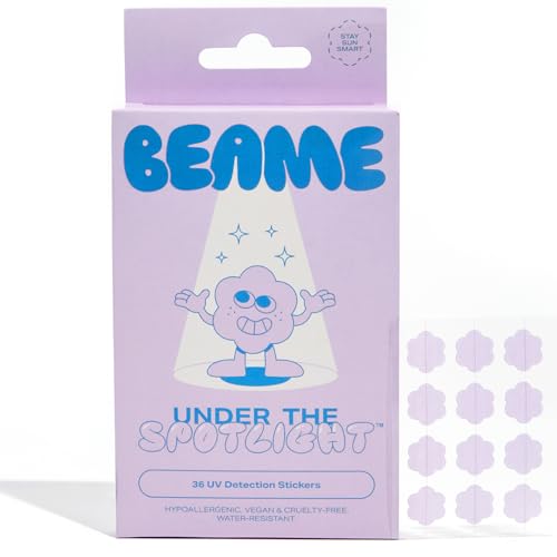 Under The Spotlight UV Detection Stickers - Sun Smart Tech That Shows When To Reapply - SPF & UV-Sensing - Water-Resistant & Skin-Safe - Vegan & Cruelty-Free - 36 Stickers 12mm