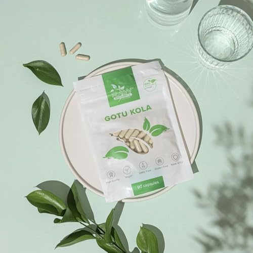 Gotu Kola Kapseln Hochdosiert Extrakt 475mg – 90 Kapseln | Centella Asiatica 10:1 Extrakt | Für Gedächtnis, Konzentration & Durchblutung | Reine Zutaten, Vegan | Raw Powders