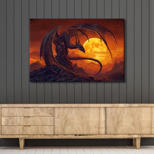 Dieu dragon géant impression giclée décoration salon moderne