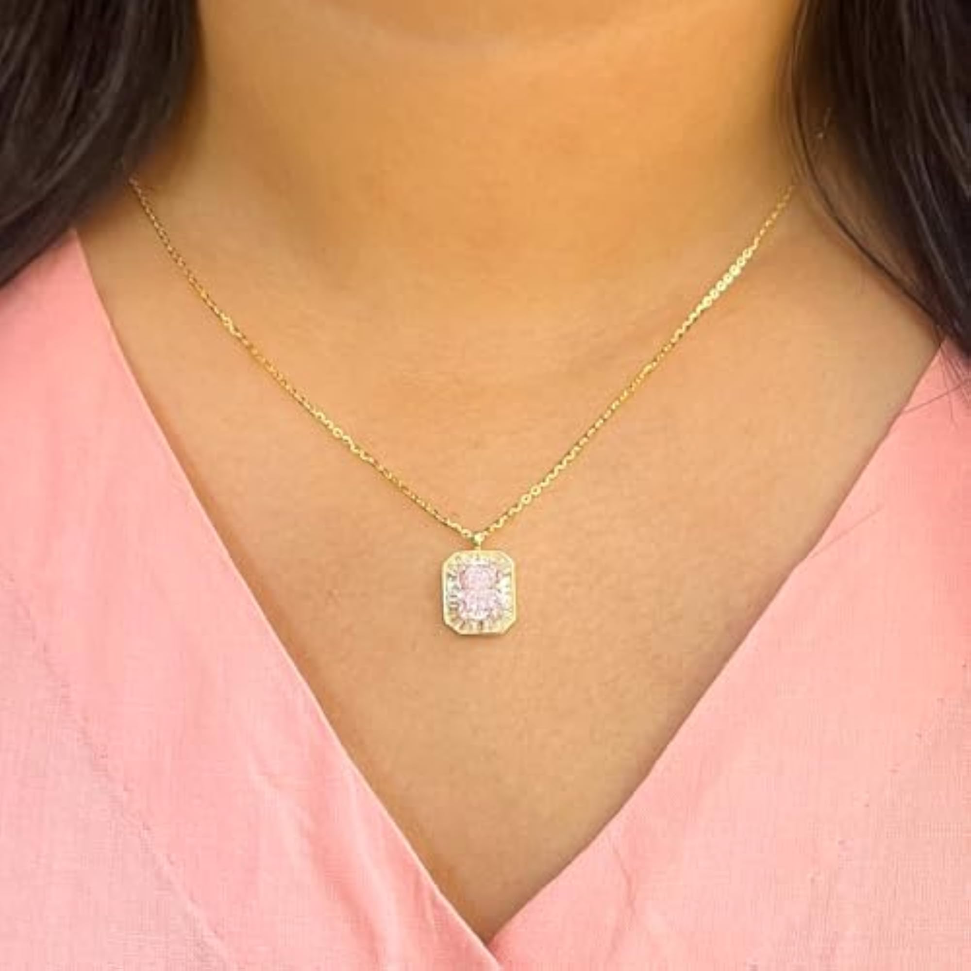 Women's Sapphire Crest Golden Sterling Silver Pendant Necklace