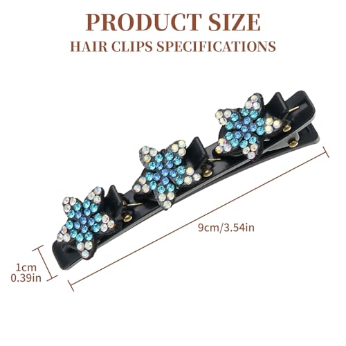 ZOUIQSS 4 Pcs Braided Rhinestone Hair Clips, Sparkling Crystal Stones, Elegant Hair Styling Clips, Rhinestone Hair Clip - Image 2