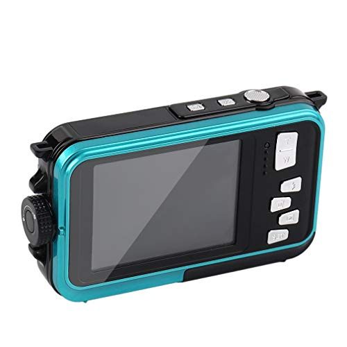 Câmera digital à prova d'água 5MP MAX 1080P dupla tela 16x zoom filmadora azul