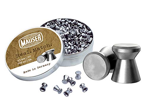MAUSER Real Match Diabolos 2500St. Luftgewehrmunition/-Kugeln 4,5mm Flachkopf 5x500er Dose Cover
