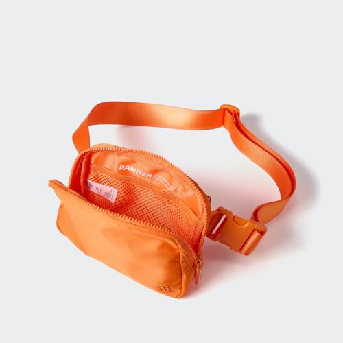 Image of Pander Two Way Zipper Fanny Pack Nylon Everywhere Belt Bag for Women, Water Repellent Waist Packs, Crossbody Bags with Adjustable Strap (Dark Orange).
