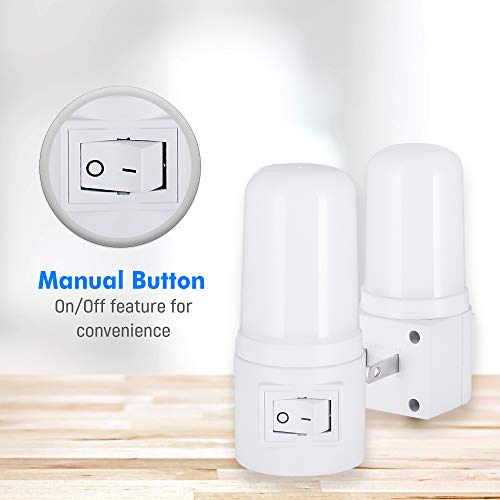 Maximm Led Manual On/Off Switch Plug-In Night Light, Bright White, [2 Pack], Indoor Light Bathroom, Hallway, Stairs, Pantry, Laundry Room And Walk-In Closet Compact And Energy Efficient #TOP5