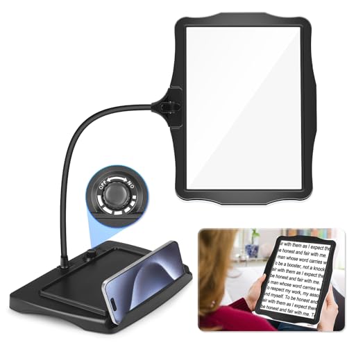 NZQXJXZ 10X Rechargeable Lampe Loupe sur Pied, Lampe Loupe de Bureau Flexible à Col de Cygne 50 LED, Grande Loupe Eclairante pour la Lecture, la Couture,...