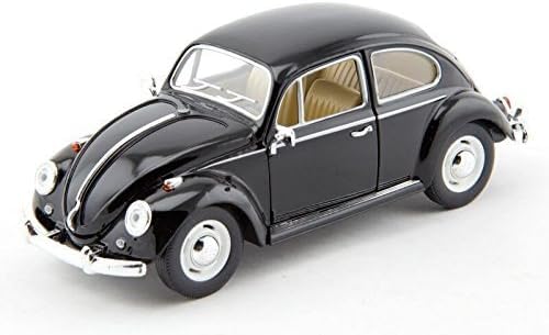 Easy Toys model car compatible with Classical Beetle 1967. Scale toy car with opening doors. Car modeling. (Black)