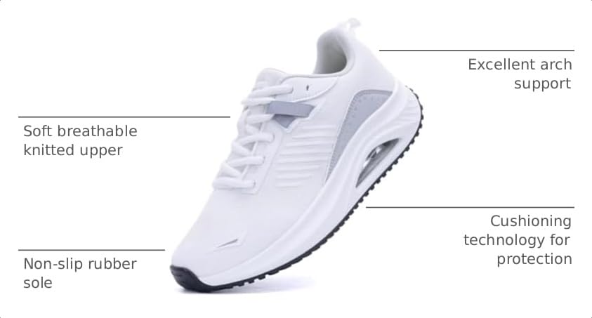 Image of Gyeice Women's Walking Shoes Arch Support Orthotic Breathable Tennis Sneakers for Plantar Fasciitis Pain Relief US 5.5-11