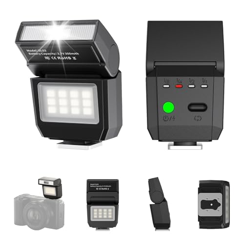 Ulanzi SL03 Mini Flash Speedlite - GN8 Powerful 6500k On-Camera Flash Light 4 Power Levels Compatible with Sony ZV-1/ZV-E10/Canon/Nikon/Fuji/Panasonic/Leica/Olympus Not Fits Sony ZV-1F