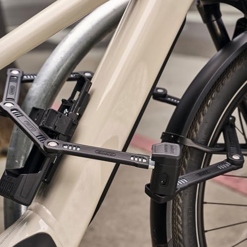 ABUS Lucchetto pieghevole BORDO 6200K SH - Lucchetto flessibile per biciclette con supporto - Corpo del lucchetto ruotabile di 360 gradi - Sicurezza grazie all'acciaio temprato - 127 cm, nero
