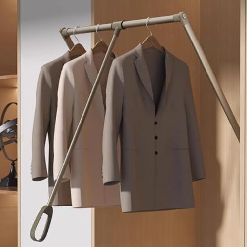 Tringle de penderie relevable pour placard haut, solution gain de place 25 kg