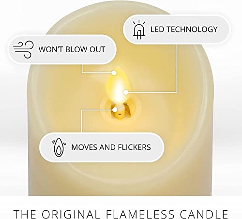 Image of LTETTES Flameless LED Pillar Candle | Real Wax | Flickering Flame | Battery Operated | Remote Control | 24H Timer | Home Decor | Festive Lighting | Gifts | 6 inchx3 inch | Pack of 1 (Ivory)