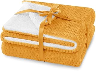 AmeliaHome Koc z Barankiem 70x150 cm Delikatnie Pikowany Mikrofibra Plusz pudrowy róż Shleepy