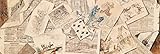 Dimensioni: 158 x 53 cm 1art1 Giornali Poster Collage Con Giornali Francesi E Cartoline Postale, Vintage Style Stampa D\'Arte 158x53 cm