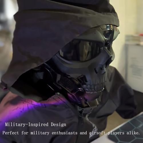 image for crossbody Airsoft Skull Full Face Tactical Masks with PC Lens Eye Prot