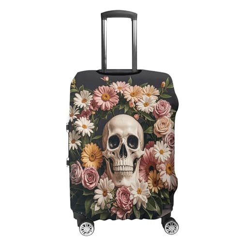 Anti-Scratch Luggage Cover Bonsai Tree Sugar Skull Printed Luggage Case Protector Washable Suitcase Covers Elastic Suitcase Protector for Size S (19-21 inch) Luggage4