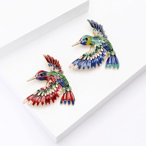 Image of Enamel Bird Brooch for Women Rhinestones Owl /Hummingbird /Eagle /Toucan Lapel Pin Cute Bird Brooches Jewelry Gifts for Mom Wife