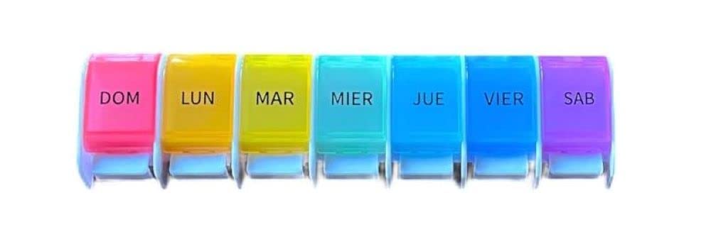 Healthaccessories Spanish 7 Day Once-a Day Weekly Pill Planner Organizer - Large Compartment Pill Boxes Store Medications for