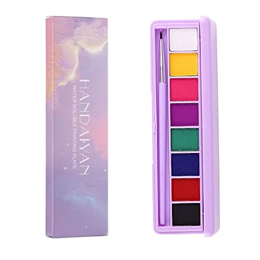 Go Ho 8 Colors Water Activated Eyeliner Palette,Highly Pigmented Bright Vibrant Fluorescent Rainbow Colorful Face and Body Paint Makeup,Matte and UV Glow Graphic Eyeliner,With Eyeliner Brush-02