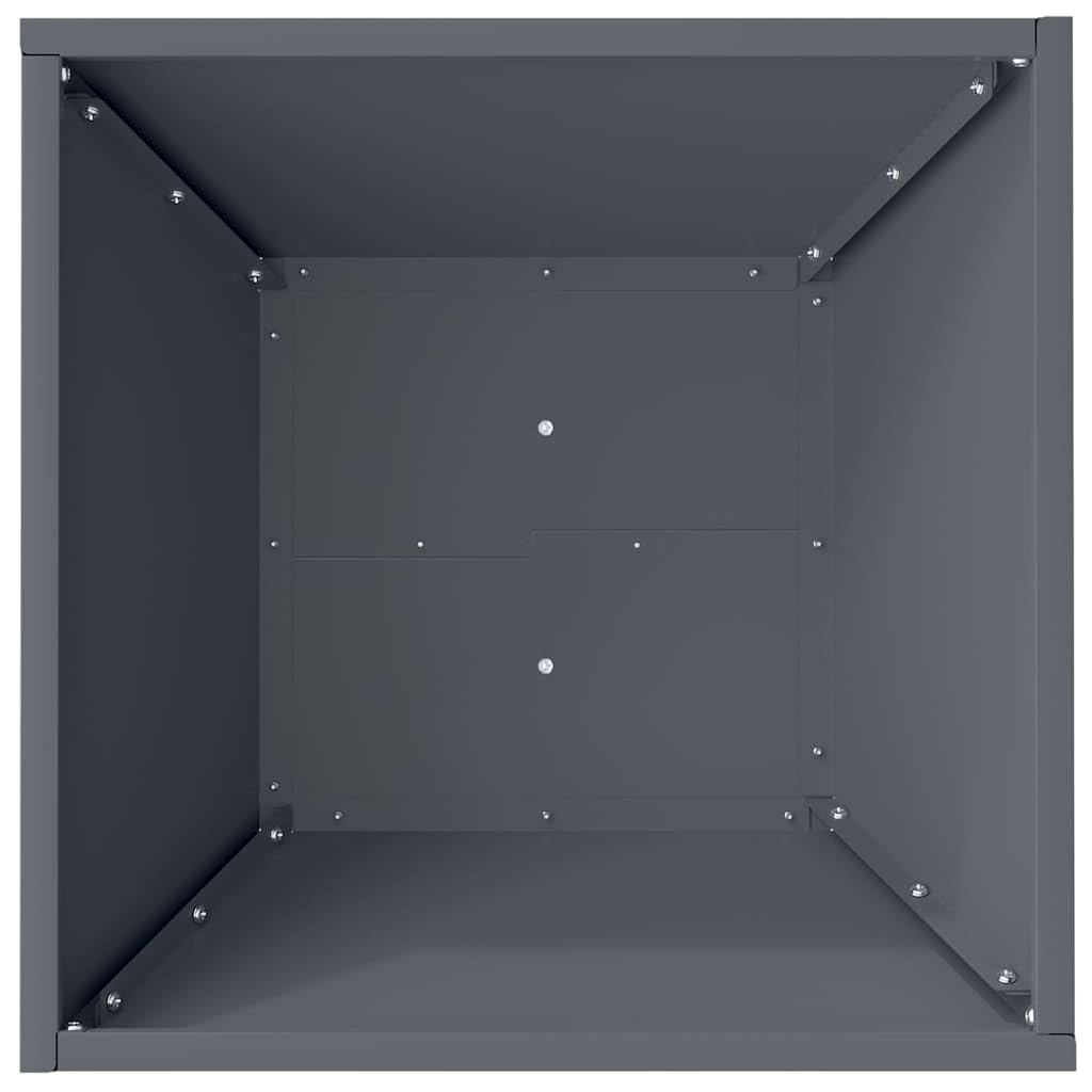 Garten-Pflanzgefäß Anthrazit 40x40x15 cm - Quadratischer Pflanzkasten aus Kaltgewalztem Stahl für Garten und Terrasse - Robuster Metall Blumenkasten in Trapezform