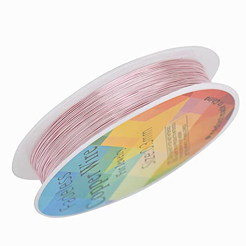 الأسلاك النحاسية لسوار قلادة مجوهرات diy الملحقات 0.2/0.25/0.5/0.6/1.0mm حرفة الخرز الأسلاك (Color : Pink, Size : 1.0mm x Apro1.6 1.8M)