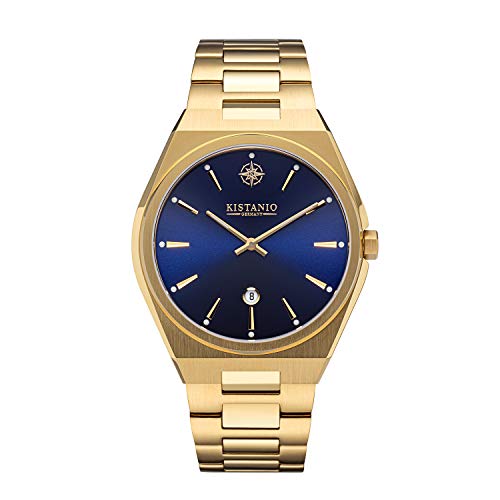 Kistanio Milano Orologio Uomo Design Italiano – Cassa In Acciaio Dorato, Quadrante Blu, Vetro Zaffiro 10 ATM - 2