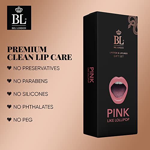 Bl Color Matched Lip Liner & Lipstick Set (Pink) - Full-Coverage Argan Long Lasting Lipstick And Lip Liner Set With Natural Oils For Nourishment, Hydration, & Protection - Chemical-Free #TOP6