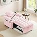 Convertible Sleeper Sofa Chair Bed, 3 in 1 Velvet Single Small Futon Sofa Bed with Phone Holder & USB Ports,Pull Out Couch Recliner with Adjustable Backrest for Living Room, Office, Small Place(Pink)