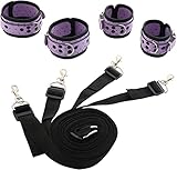 Sex Tie up Shrug Queen Bed Restraint King Size Adult Play Bondaged Kit Purple Wrist and Ankle Restraints Sex Tie Downs Arms and Legs on Bed Bondaged Rope Cord & Rope for Bedroom Sweater