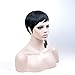 VRZ Human Hair Wigs Short Pixie Cut Wig for Women Black Color 1B (PX9001)
