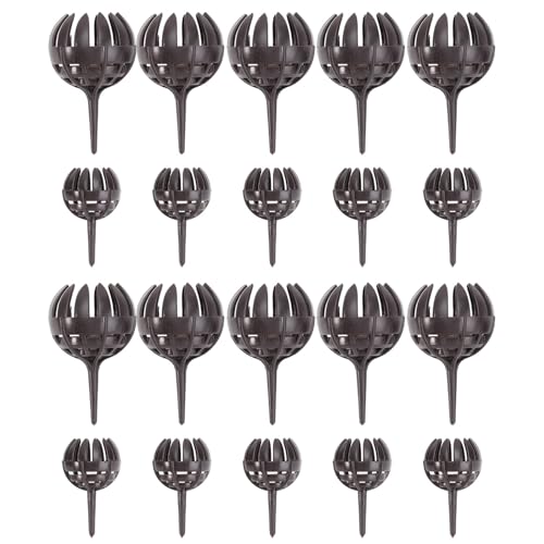 Gadpiparty Cestas para Fertilizantes de Plástico para Bonsáis 20 Unidades 10 Grandes y 10 Pequeñas Contenedores Protectores para Abono Redondo Macetas Controladores de Fertilizante para