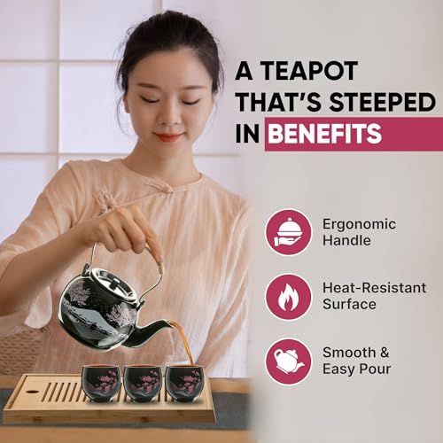 Traditional Japanese Tea Set - Ceramic with Teapot