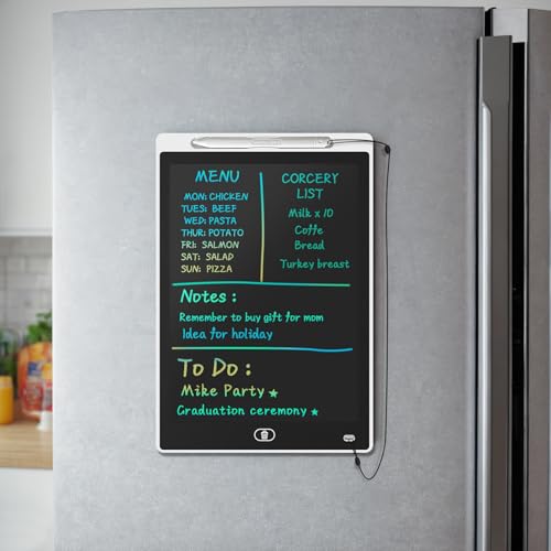 Image of Magnetic Board for Fridge, 9.8 inchx6.7 inch Small LCD Writing Tablet Blackboard Grocery to Do List Magnet Pad Dry Erase White Black Whiteboard Adult Chore Chart Refrigerator Digital Notepad Message Center