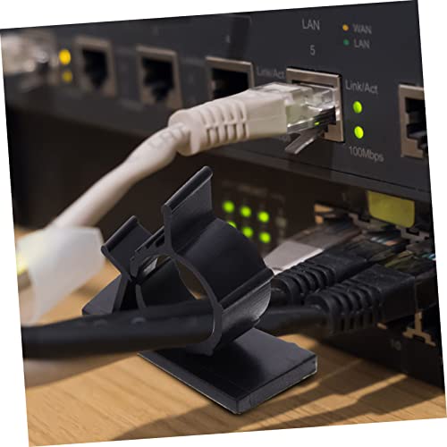 DOITOOL 54pcs Clips para Gestión de Cables Autoadhesivos Organizadores de Cables para Electrodomésticos y Cargadores Compactos y Fáciles de Instalar, Sujetadores de Cables para Escritorio y Uso en Casa miniatura 5