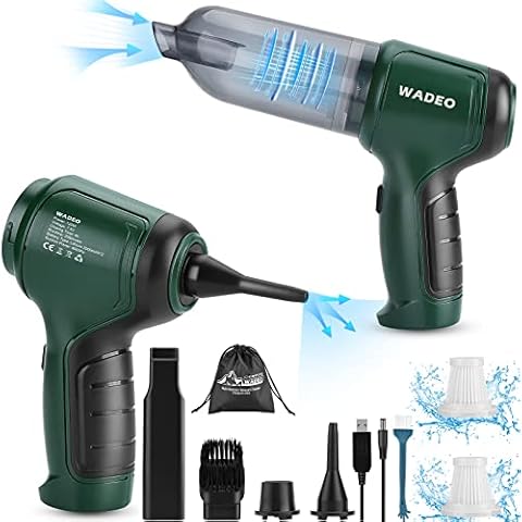 WADEO 9000PA Handheld Vacuum Cleaner with Strong Suction, Car Vacuum Cleaner Cordless, 3-in-1 Mini Vacuum Cleaner, Air Blower, Dust Buster for Car, Home, Office Cleaning, Swimming Ring & Storage Bags Cover