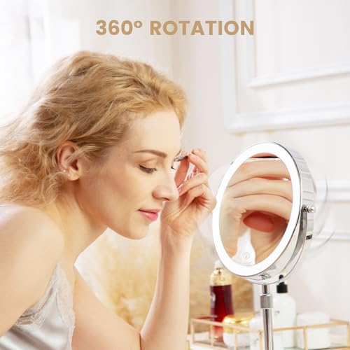 Espejo para maquillaje con luz y aumento 10x, 8 pulg. miniatura 4