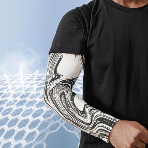 Arm Sleeve Gaming siatkówka, jazda na rowerze: e-sport ochraniacz na ramiona, rękawy, mankiety, tatuaż, biały, czarny, lato, dla mężczyzn i kobiet, średni