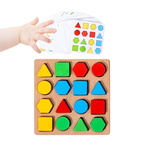 Puzzles Formes y juego educativo con bandeja de 16 piezas geométricas para niños