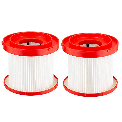Image of 2 Pack Wet Dry Vacuum HEPA Filter Replacement 49-90-1900 Compatible with Milwaukee Cordless Vacuum - for Milwaukee Cordless M18 0780-20 0880-20