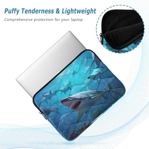 Funda para portátil 13-14 pulgadas impermeable con patrón de tiburón miniatura 5