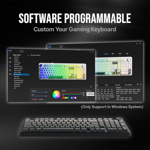 Image of PROGAMER Aula F99 Wireless Mechanical Keyboard | Tri-Mode BT5.0 /2.4GHz /USB-C Hot Swappable | Pre-lubed Linear Switches, Gasket Structure | RGB Keyboard (Side Engraved Gradient Gray - Nimbus Switch)