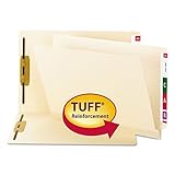 Smead TUFF® Laminierter Aktenordner, Shelf-Master® verstärkt, gerader Schnitt, 2 Verschlüsse, Briefgröße, Manila, 50 pro Box (34105)