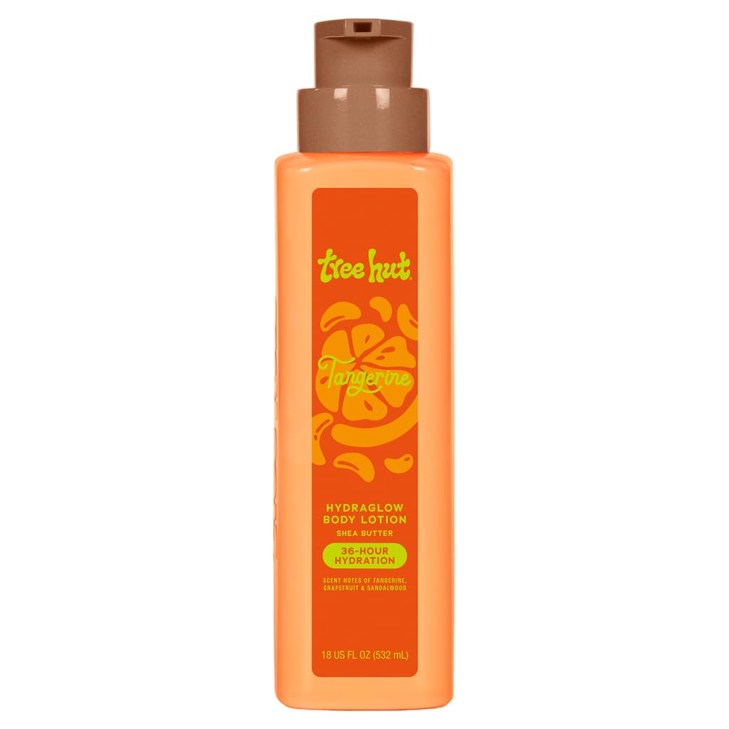 Tree Hut Hydraglow Body Lotion Tangerine, Bright Citrus Scent, Hydrating & Moisturizing Daily Lotion for Silky Soft, Glowing Skin, Lightweight Formula, 18 fl oz