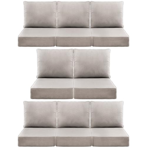 Luxury 6" Outdoor Cushions 24x24x6 for Patio (8-Pack) Beige