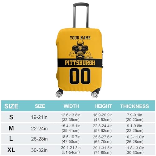 Custom Pittsburgh Style Luggage Cover Personalized Name and Number Football Style Suitcase Decorative Cover For 18-32 Inch2