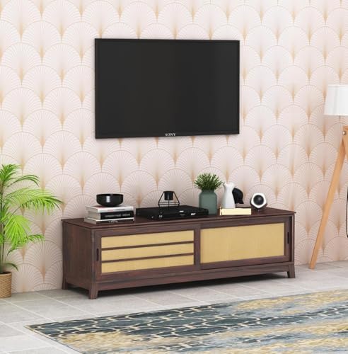 Image of Solid Rosewood Sheehsam TV Entertainment Unit| TV Stand Table| Sideboard Cabinet| Wooen TV Cabinet with Storage for Living Room & Office -Walnut4