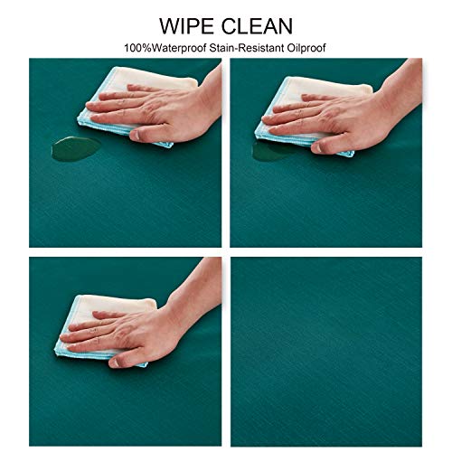 Image of NLMUVW Square Vinyl Tablecloth 100% Waterproof Spill Proof PVC Table Cloth Wipe Clean Table Cover for Kitchen Dining Picnic, Teal, 42 x 42 Inch